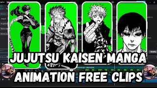 JJK MANGA ANIMATION CLIP (FREE) | ALL MAIN CHARCTORS | GREEN SCREEN #anime  #greenscreen