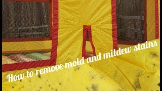 Removing Mold and Mildew Stains from bounce house #momvlogger #blessedlittlenest #diy