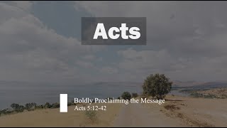 Boldly Proclaiming the Message (Acts 5:12-42)