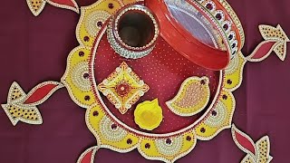 handmade pooja thaali / karwachauth thaali/ Teej Thaali