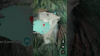 Amazing view😲😲 | Kawah Ijen Lake (Indonesia) | Google earth #shorts #viral $_?mystery