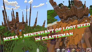 MESA + MINESHAFT OP LOOT Seed in Craftsman: Building Craft | mesa mineshaft seed minecraft pe