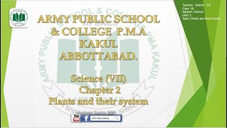 Grade VII Week 5&6  Science  Chapter 2 Plants and their System