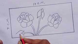 गुलाब बनाने का आसान तरीका / Aayat Mein Gulab Ka Phool Banane / Rose Flower Drawing Alekhan