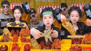 ASMR: Chinese food mukbang with a variety of dishes | Spicy🥵Noodles Egg🥚Pork Belly Grilled chicken🍗