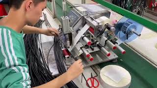 Cable cord sticker wrapping machine