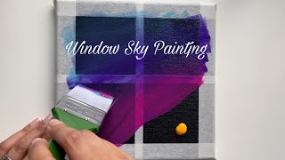 Window Sky Painting Acrylic | ASMR | for Beginners