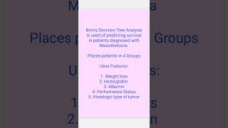 Brim's Decision Tree Analysis - Mesothelioma ( Survival prediction tool )