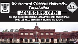 GCUF admission 2022 - 2023 undergraduate - GCUF admission 5th semester