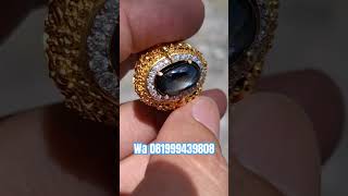 Natural black sapphire thailand / bangsing sliwah menawaratna ring perak cakrawaka bali / gemstone