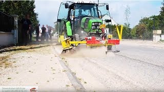 RABAUD : Demonstration brosse désherbage et balayeuse ramasseuse en voiries