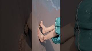 Beautiful traditional anklets feet in saree at beach #feet #youtubeshorts #shorts