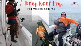 Half moon bay Deep Reef Rockfish Fishing| 250ft depth. Part 1.