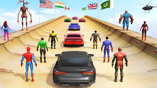 Ramp Car Racing Stunt | Super Hero GT Car Stunt 3D | Mega Ramp Car Stunt