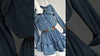 Long sleeves ruffled denim dress #dress China fashion custom vendor#topwangfashtopw#onlinebusiness