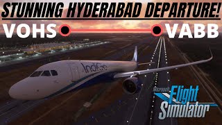 MSFS 2020 FULL FLIGHT [AIRBUS A32NX] Hyderabad (VOHS) - Mumbai (VABB) I SUNRISE HYDERABAD DEPARTURE!