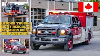 Pointe-Claire | Montréal Fire Service (SIM) Light Rescue 555, Ladder 455 & Battalion 131 Responding