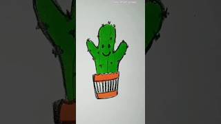 Cute cactus drawing #art #shorts #trending #viral #creative #easy