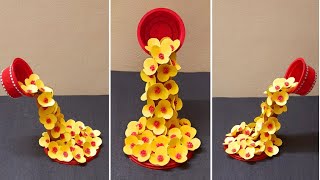 Paper Flower Fountain//Beautiful room decor idea// Best out of waste idea// DIY paper craft