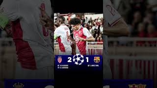 Monaco won against Barcelona in UEFA Champions League #monaco #barcelona #uefachampionsleague