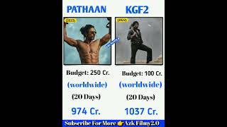 PATHAAN VS KGF2  Comparison || Box Office Collection #shorts #short #viral #pathaan #kgf2 #shortvide