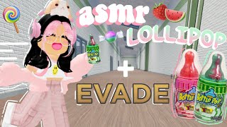 🎧roblox *ASMR* EVADE🍬Eating Baby Bottle Pop 🍭🍉Lollipop ~ Hard Candy Mouth Sounds