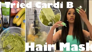 I tried Cardi B's Hair Mask | Alicia Williams| Avocado Hair mask| Diy Protein Treatment