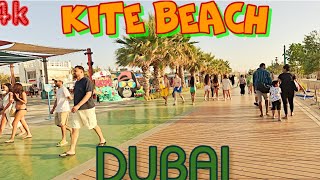 KITE Beach Dubai Walking Tour, one of the best public beaches in 4K