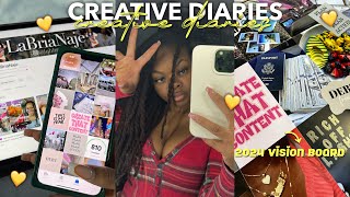 creative diaries ep:001🧚🏽‍♀️ | creating my vision board for 2024🌟