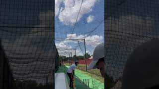 Batting drills in the net at Cypress, Texas