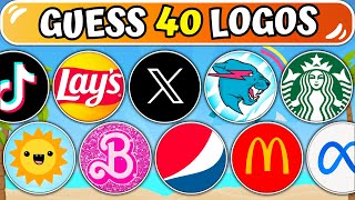 Guess The Logo In 3 Seconds | 40 Famous Logos | Logo Quiz