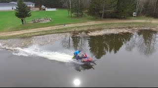 Snowmobile water skipping