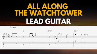 Lead Guitar - All Along the Watchtower - Bob Dylan | Easy Fingerstyle Guitar TAB