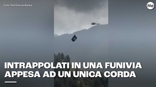 Intrappolati in una funivia appesa ad un unica corda