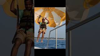 parasailing in#goa🌊#beach #adventure #video #shorts #youtubeshorts #love #funny #trending #reels