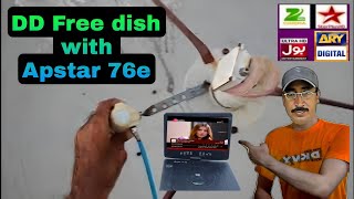 How to Set DD Free dish with Apstar 76e