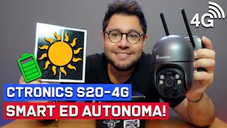 TELECAMERA di SORVEGLIANZA AUTONOMA con SIM e Pannello Solare - Ctronics S20-4G