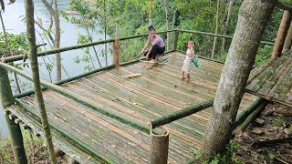 Build the frame and finish the floor with single mother bamboo