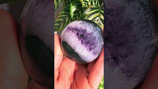 Amethyst crystal spheres 😍 new in stock 💜 amethyst druzy geodes from Uruguay #CrystalHealing