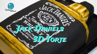 Jack Daniels 3D Torte - Jack Daniel's 3D Bottle cake  motivtorte -- Anni's wunderbare Backwelt