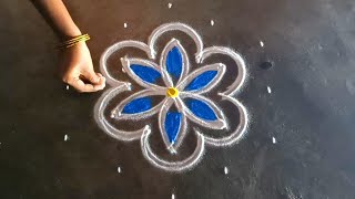 vinayakar chathurthi 5*3beautiful  flowerkolam/ganesha traditionalrangoli/gokulramyakolangal