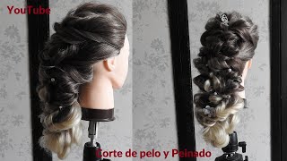 Peinado fácil con rizos / Peinado Recogido fácil  / Peinado rizado fácil con pequeños elásticos