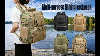 Fishing Tackle Backpack with Rod Holders