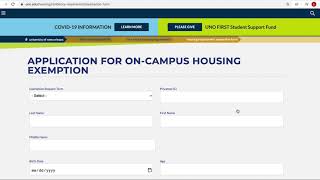 UNO How-To Housing Exemption Form