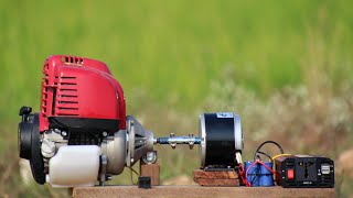 DC Motor hacks: Generator from 24V 250W  motor & 4Stroke Engine