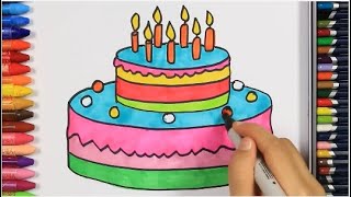 CAKE Painting and Coloring | Learn Colors | Learn How To Draw