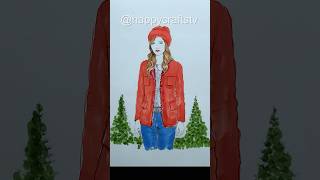 Fashion Coloring l Christmas Vibes #fashionillustration #coloring #creativeart #christmas