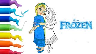 Frozen coloring pages | ELSA & ANNA childhood | Disney princess coloring pages