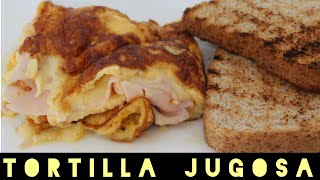 Tortilla JUGOSA con jamón y queso | desayuno en 5 minutos