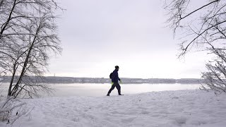 Žygis žiemą. Kauno marios.